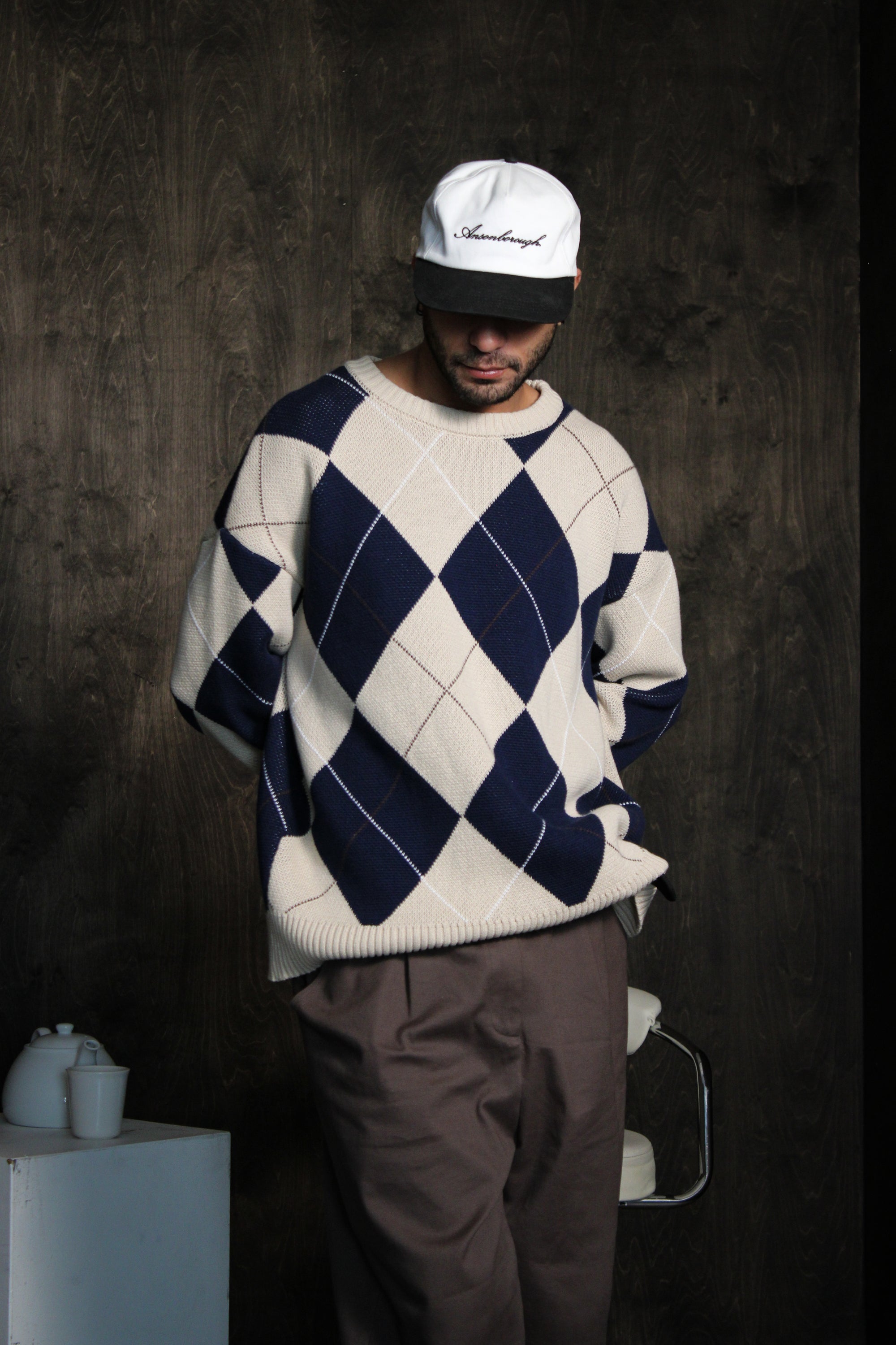 ETIQUETTE NOIRE™ Argyle Knit Sweater