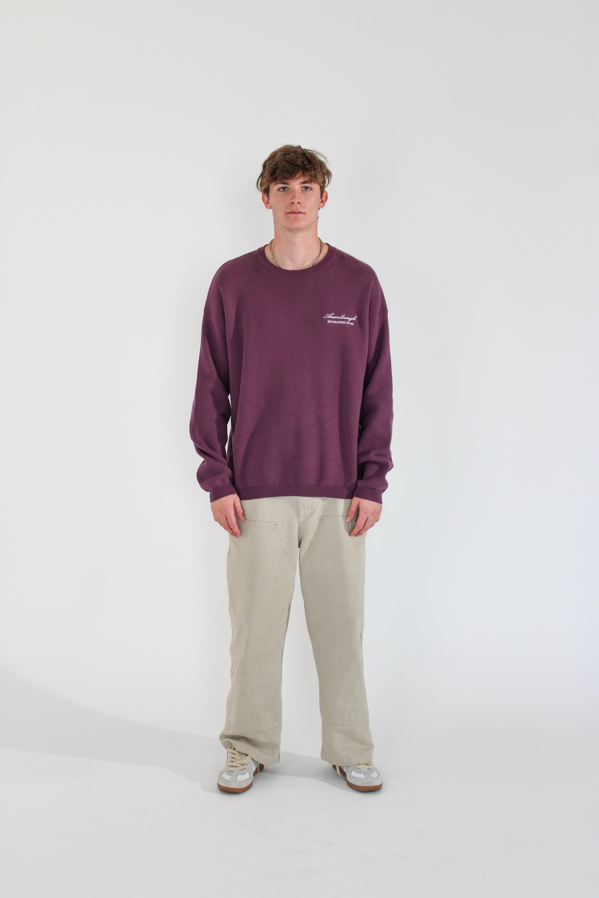 EMBROIDERED HEAVYWEIGHT KNIT SWEATER