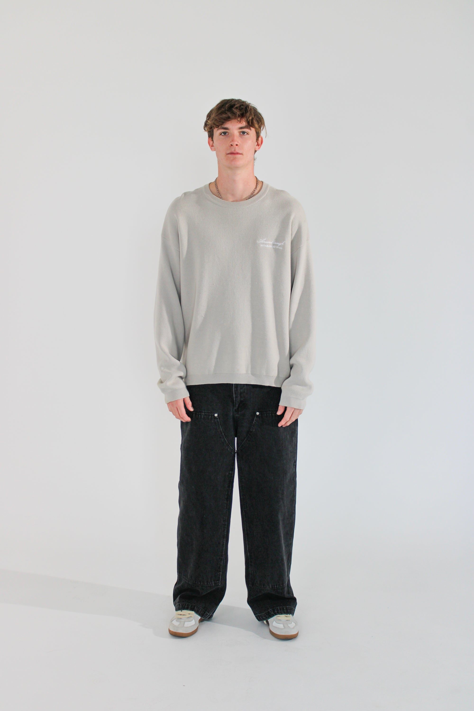 EMBROIDERED HEAVYWEIGHT KNIT SWEATER