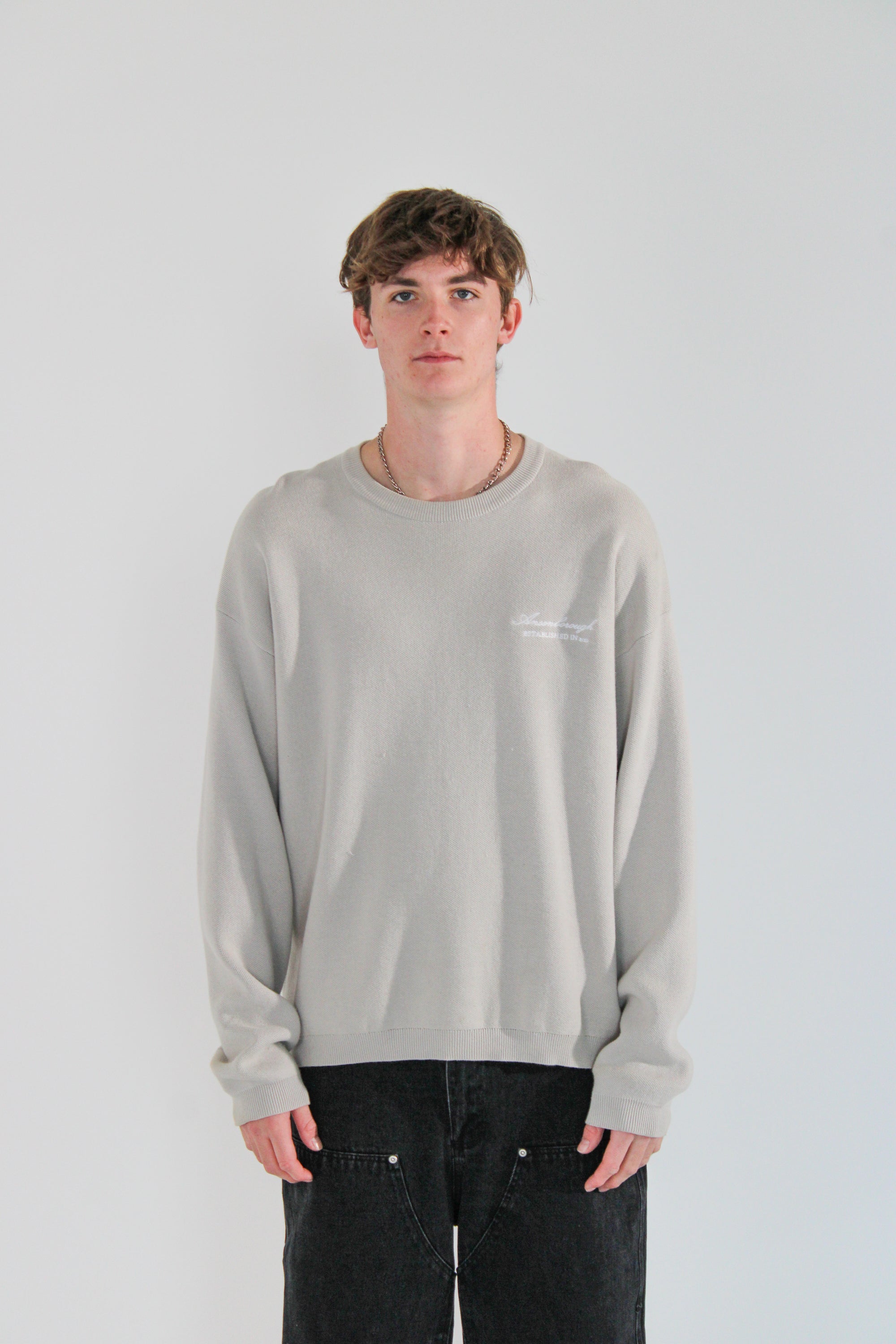 EMBROIDERED HEAVYWEIGHT KNIT SWEATER