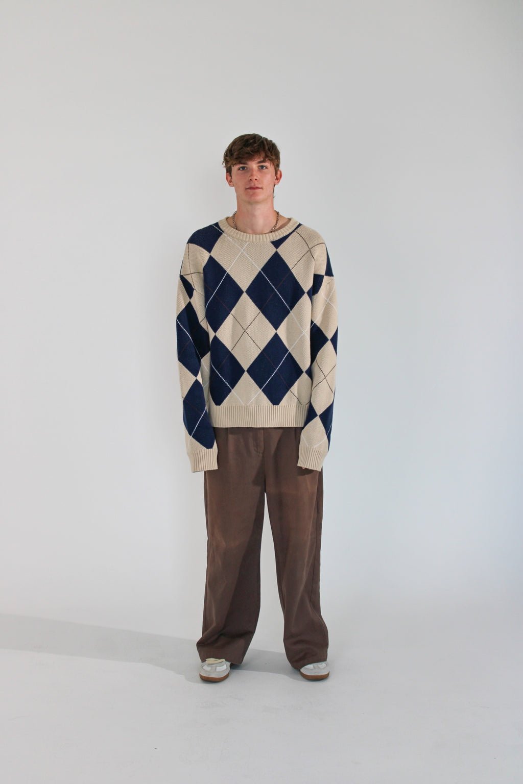 ETIQUETTE NOIRE™ Argyle Knit Sweater